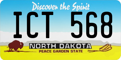 ND license plate ICT568