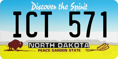 ND license plate ICT571