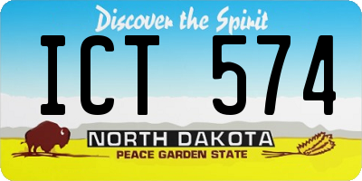 ND license plate ICT574