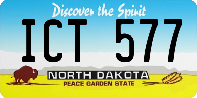 ND license plate ICT577