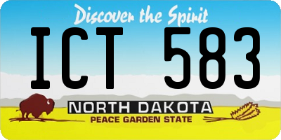 ND license plate ICT583