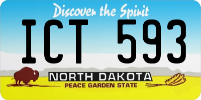 ND license plate ICT593