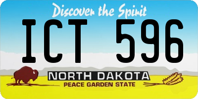 ND license plate ICT596