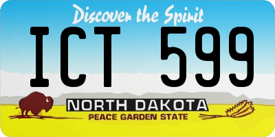 ND license plate ICT599