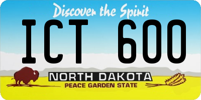 ND license plate ICT600
