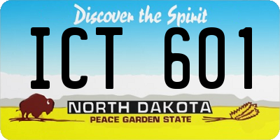 ND license plate ICT601