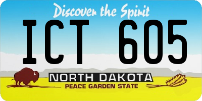ND license plate ICT605