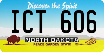 ND license plate ICT606
