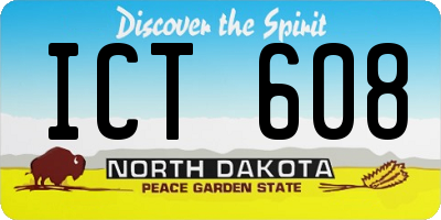 ND license plate ICT608