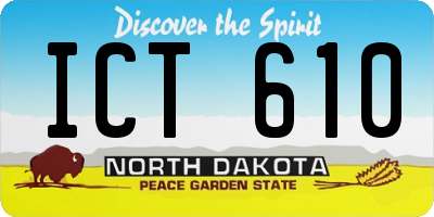 ND license plate ICT610