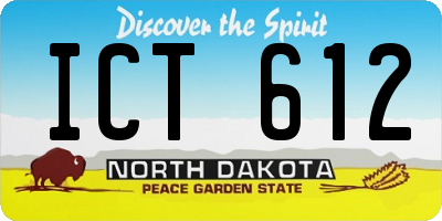 ND license plate ICT612