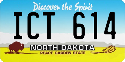 ND license plate ICT614