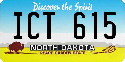 ND license plate ICT615