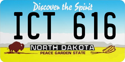 ND license plate ICT616