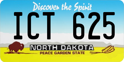 ND license plate ICT625