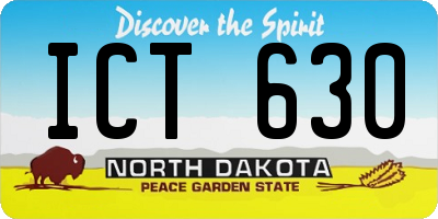 ND license plate ICT630