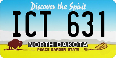 ND license plate ICT631