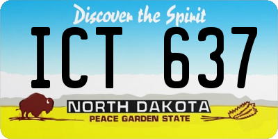 ND license plate ICT637