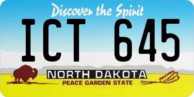 ND license plate ICT645