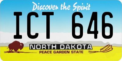 ND license plate ICT646