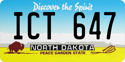 ND license plate ICT647