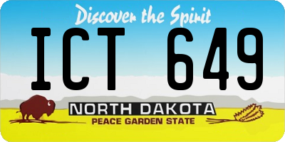 ND license plate ICT649