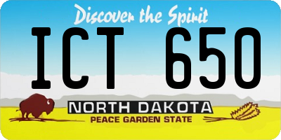 ND license plate ICT650