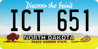 ND license plate ICT651