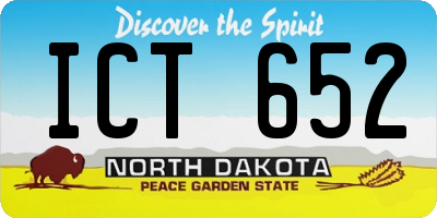 ND license plate ICT652