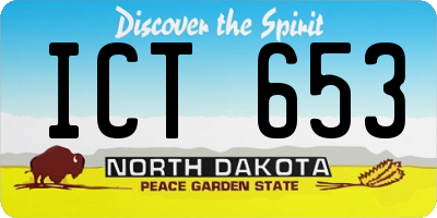 ND license plate ICT653