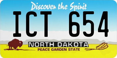 ND license plate ICT654