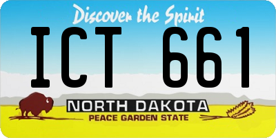 ND license plate ICT661
