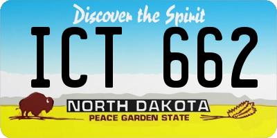 ND license plate ICT662