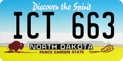 ND license plate ICT663