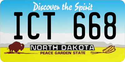 ND license plate ICT668