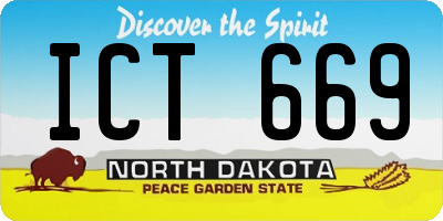 ND license plate ICT669