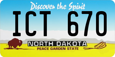 ND license plate ICT670