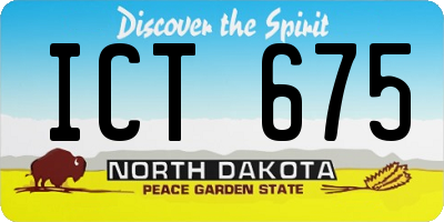 ND license plate ICT675