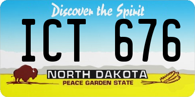 ND license plate ICT676