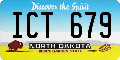 ND license plate ICT679