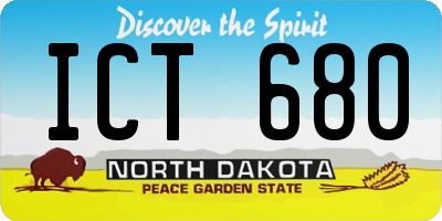 ND license plate ICT680