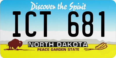 ND license plate ICT681