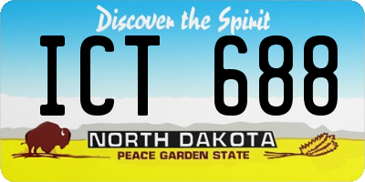 ND license plate ICT688