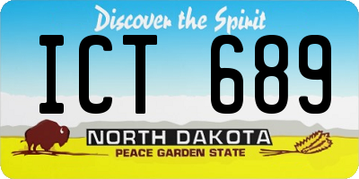 ND license plate ICT689