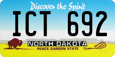 ND license plate ICT692