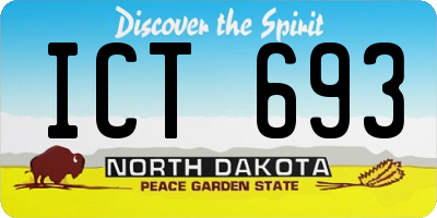 ND license plate ICT693