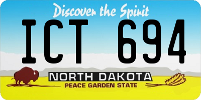 ND license plate ICT694