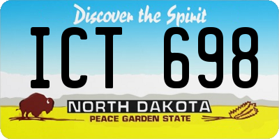ND license plate ICT698