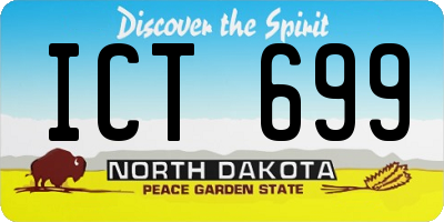 ND license plate ICT699