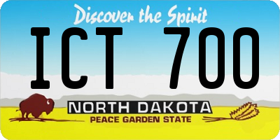 ND license plate ICT700